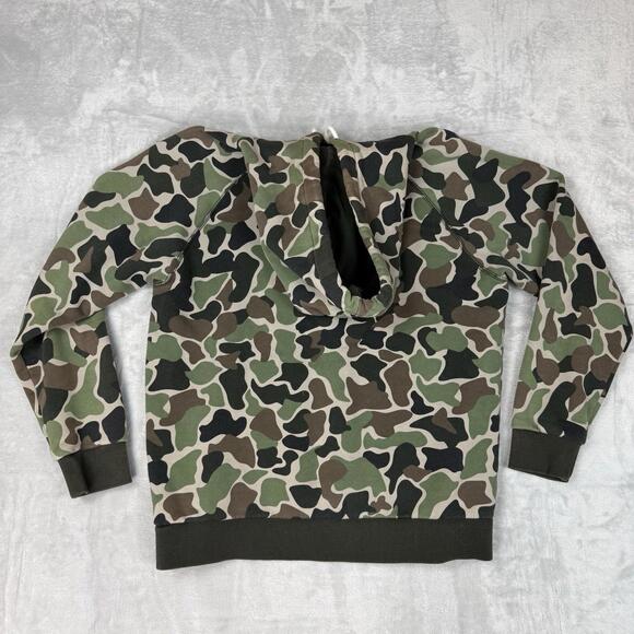 Adidas Originals Camo Hoodie Trefoil Logo Green Brown Size M Streetwear Fleece - Picture 2 of 9